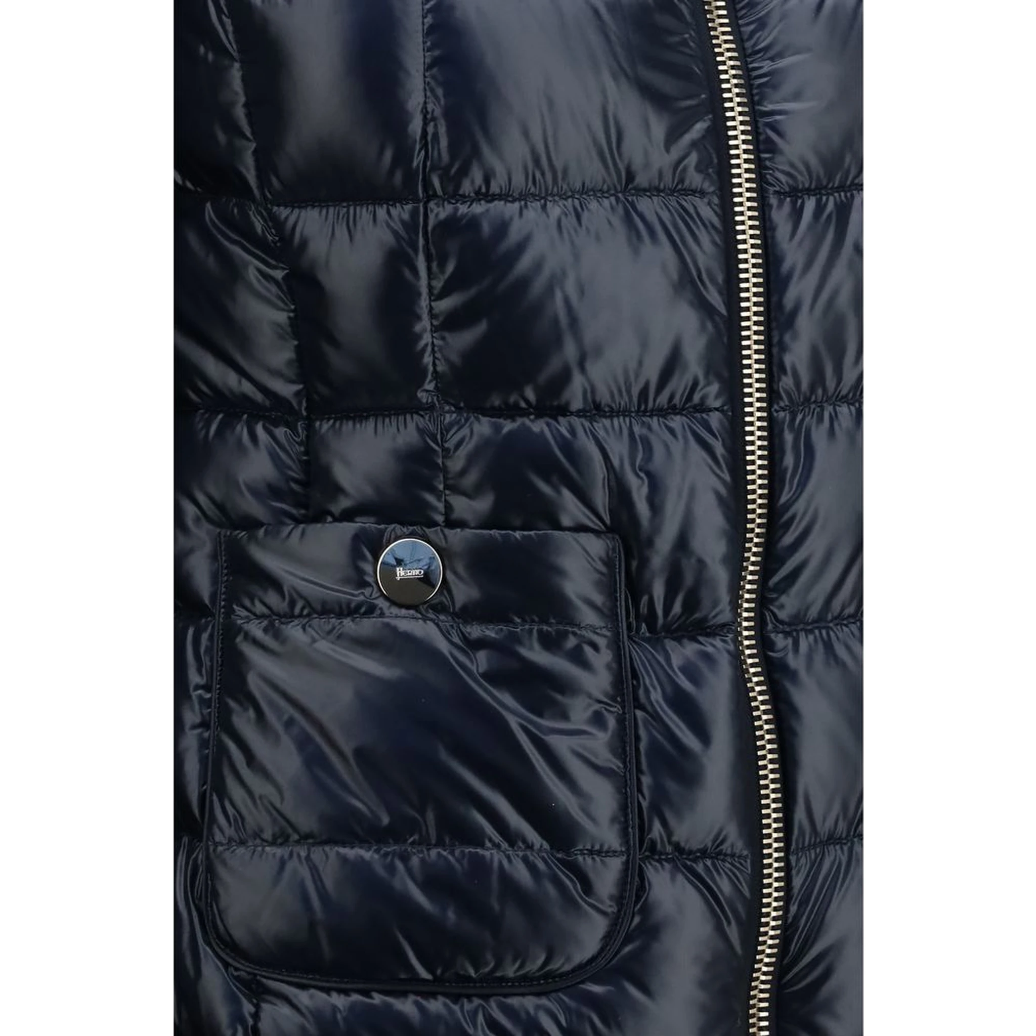 Blue Polyamide Full-Length Jacket