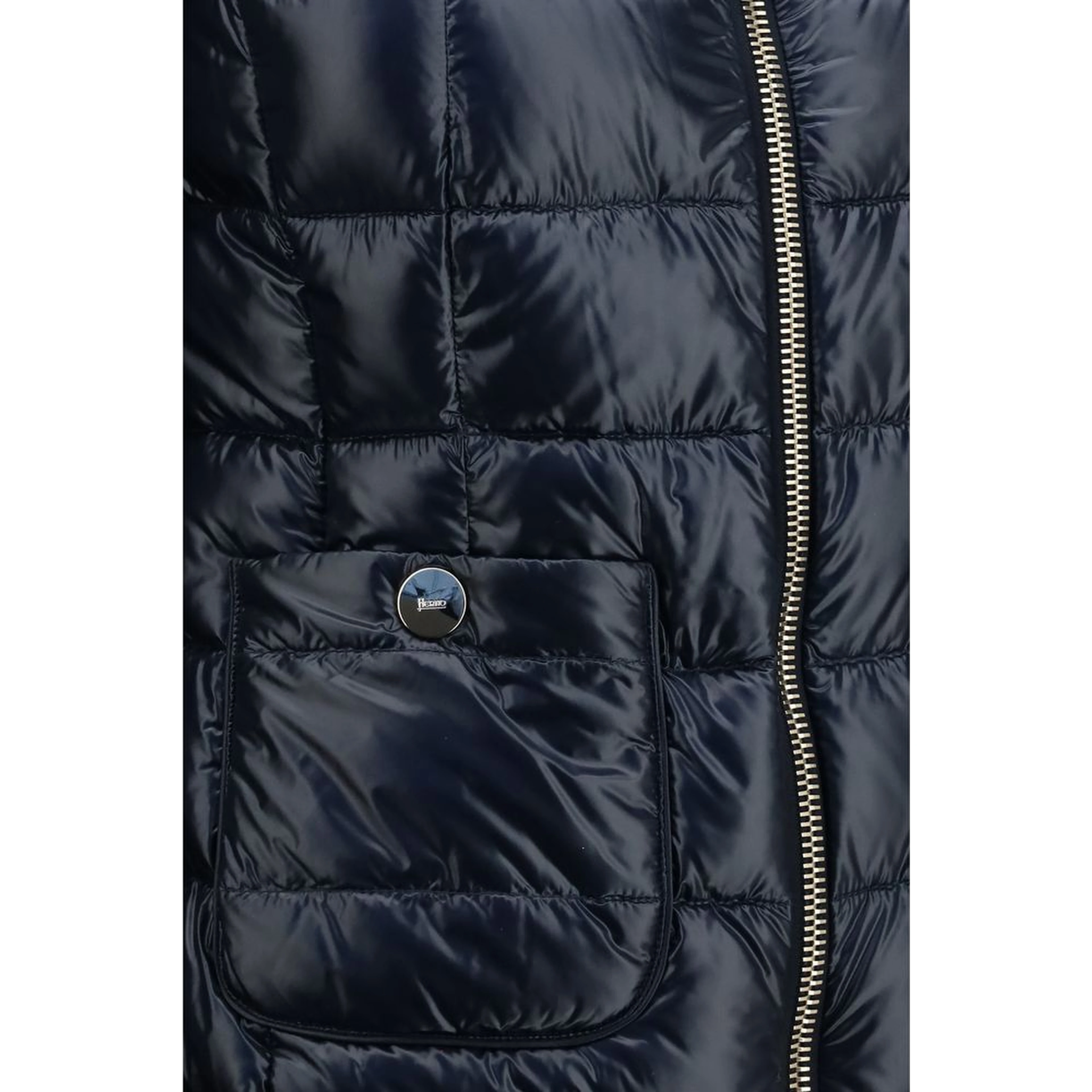 Blue Polyamide Full-Length Jacket