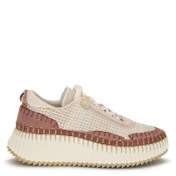 Beige Nylon Chunky Sneakers