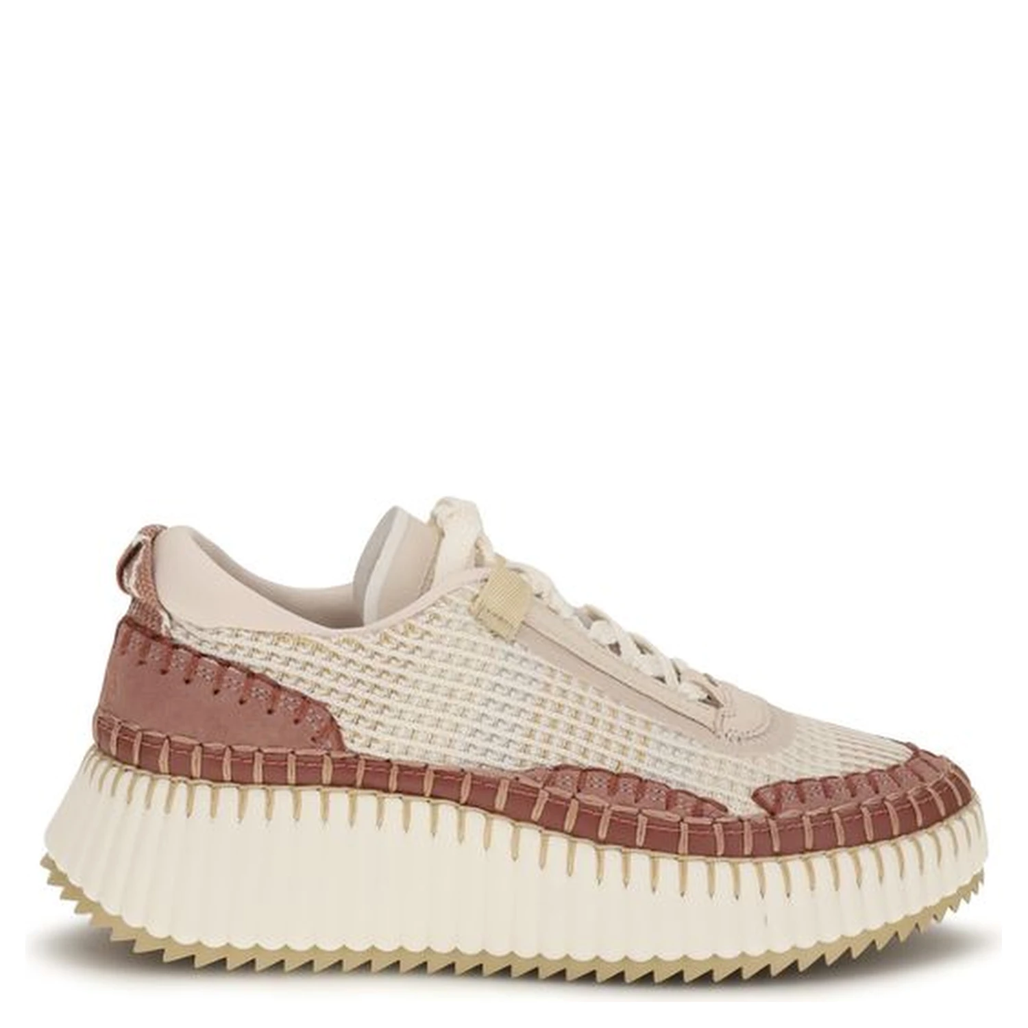 Beige Nylon Chunky Sneakers