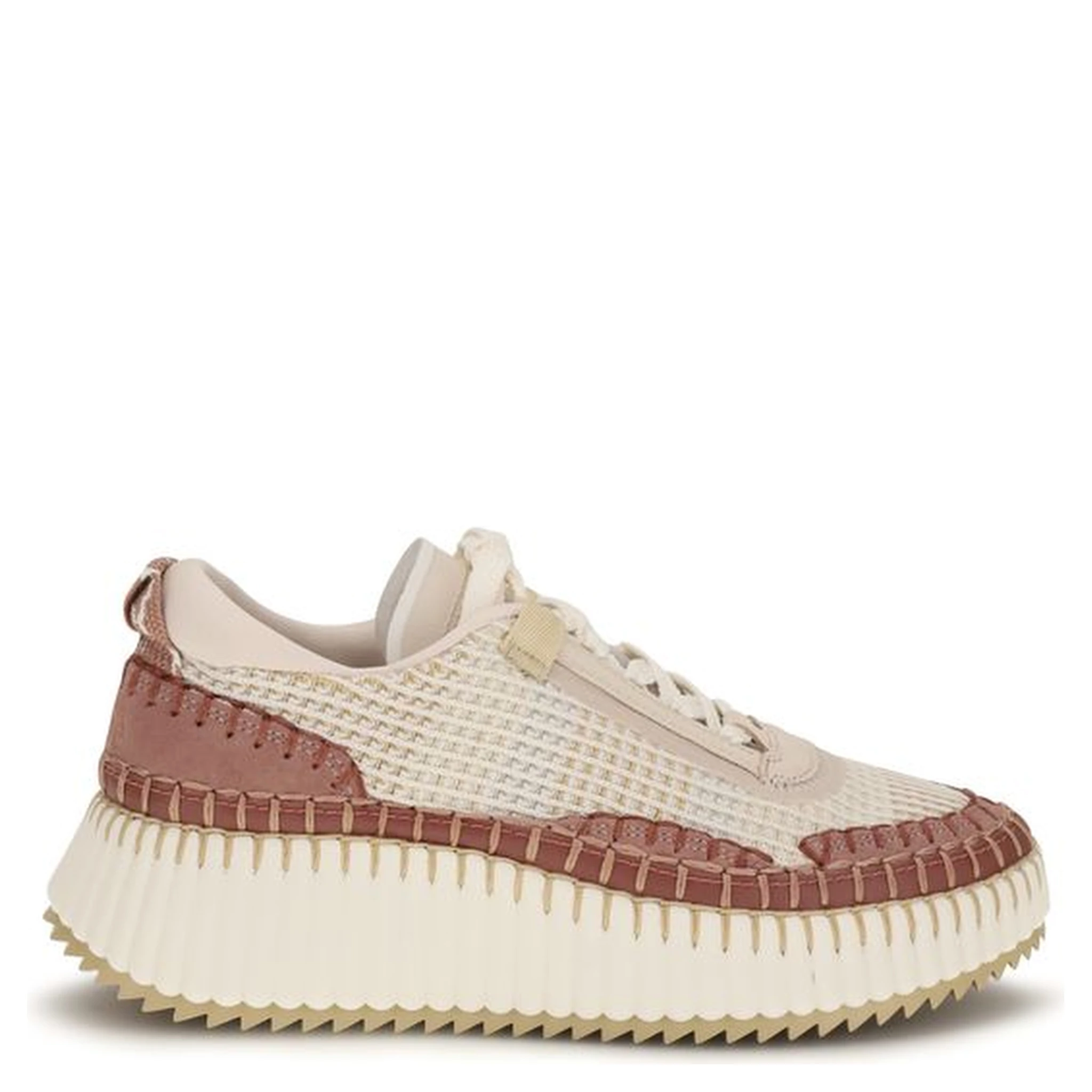 Beige Nylon Chunky Sneakers