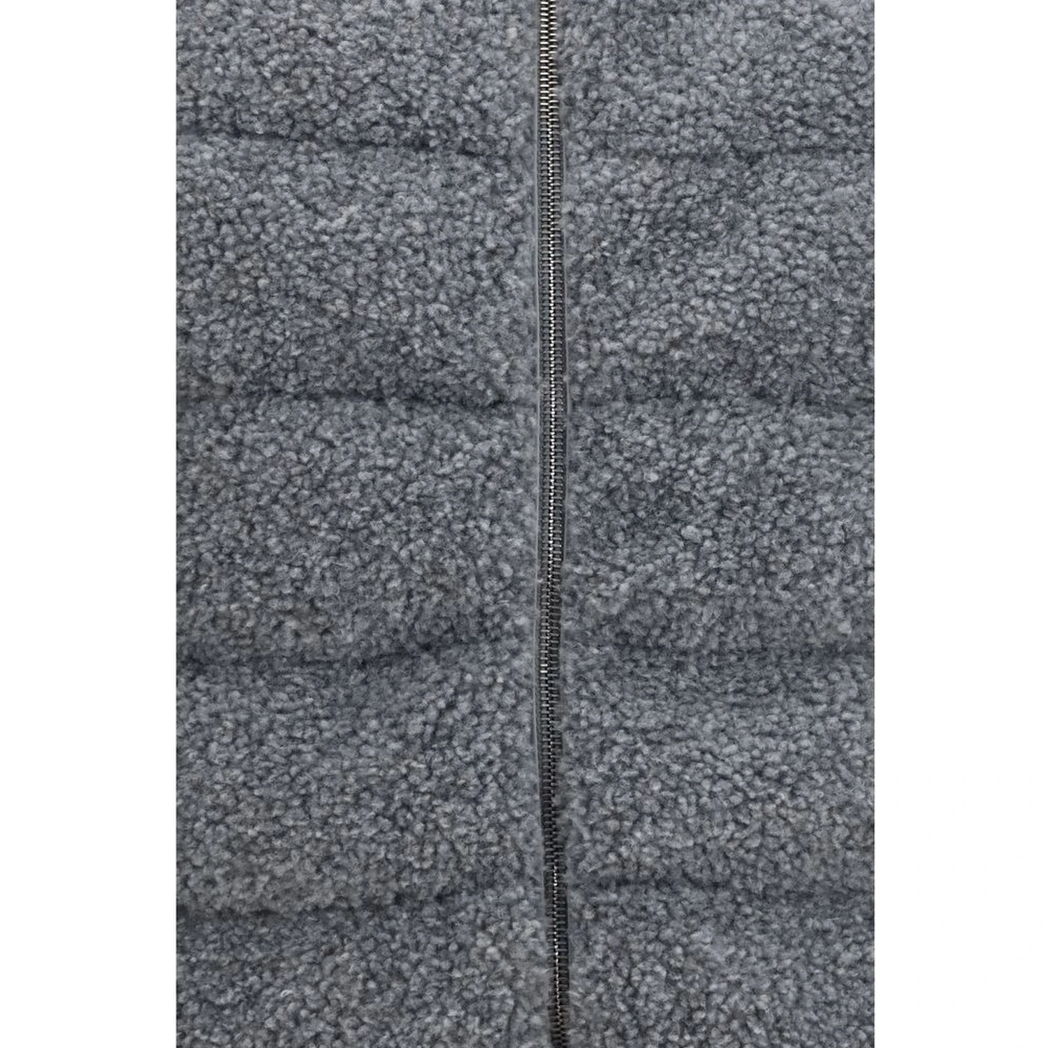 Gray Polyester Sleeveless Jacket