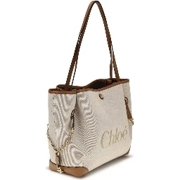 Beige Cotton Shoulder Bag