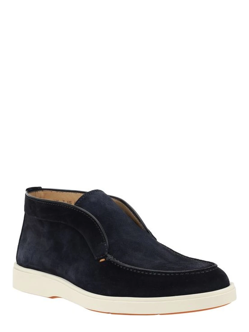 Blue Calf Leather Bos Taurus Ankle Boots