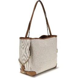 Beige Cotton Shoulder Bag