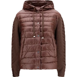 Brown Polyester Full-Length Jacket