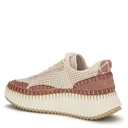 Beige Nylon Chunky Sneakers