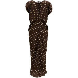 Brown Silk Casual Dress