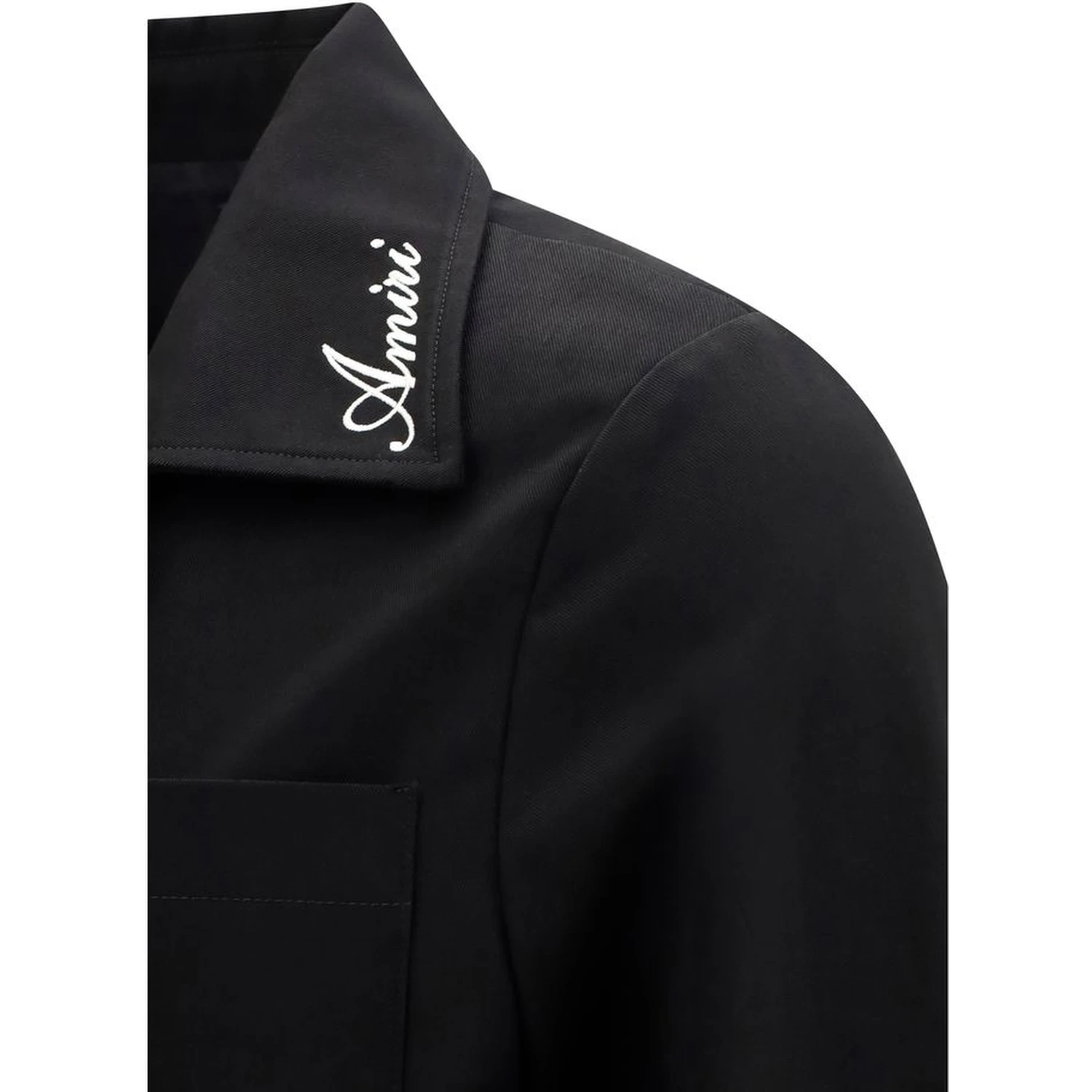 Black Cotton Full-Length Jacket