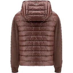 Brown Polyester Full-Length Jacket