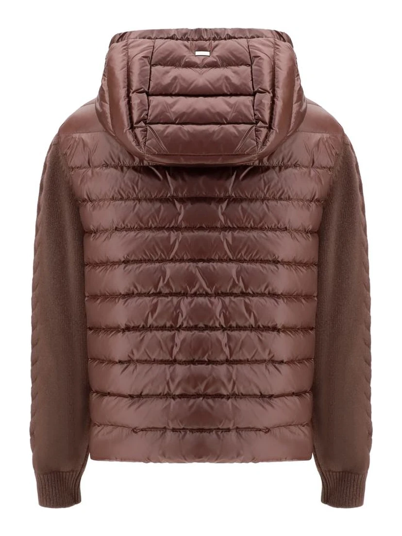 Brown Polyester Full-Length Jacket