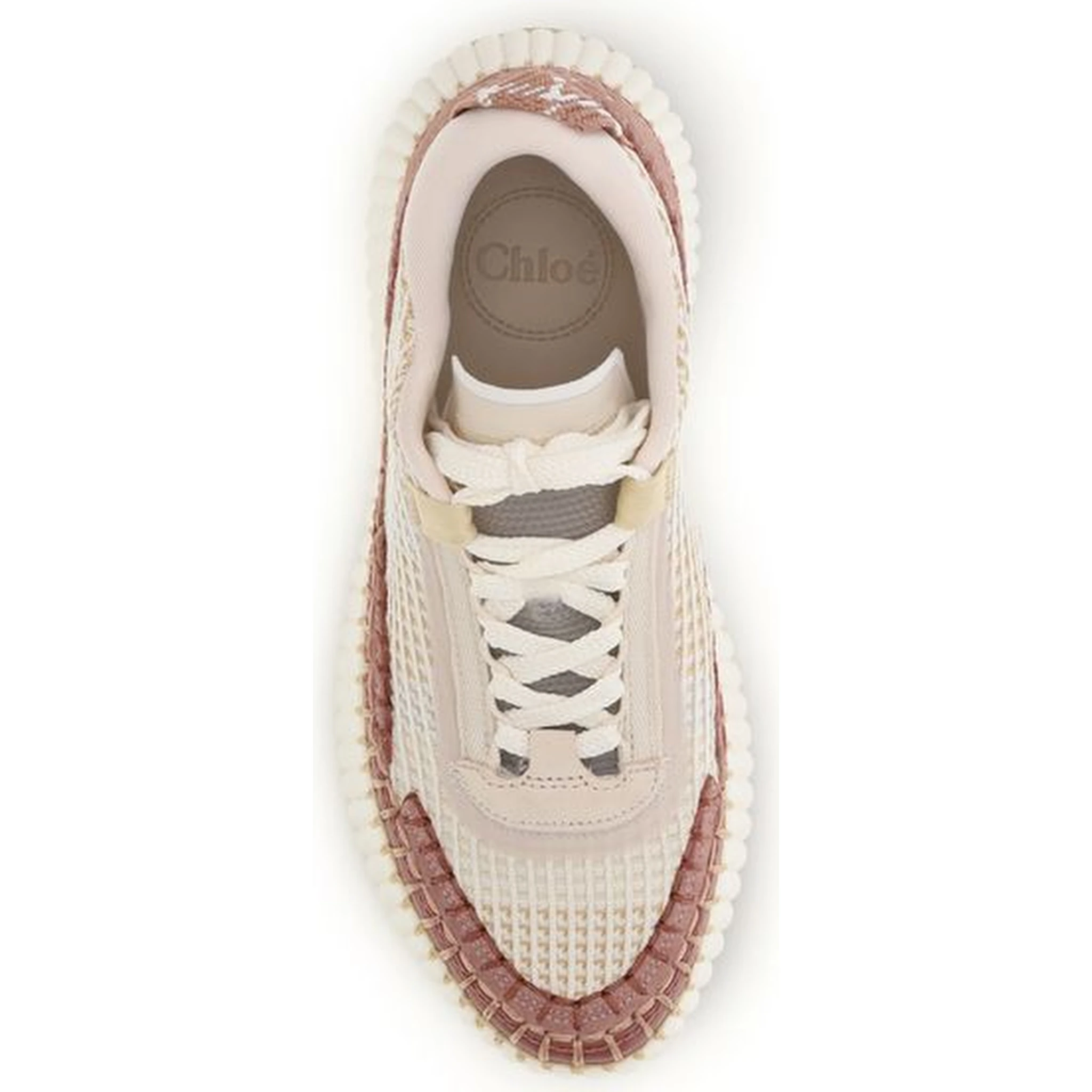 Beige Nylon Chunky Sneakers