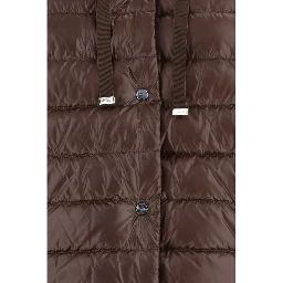 Brown Polyester Full-Length Jacket