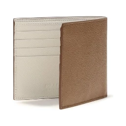 Beige Calf Leather Bos Taurus Wallet