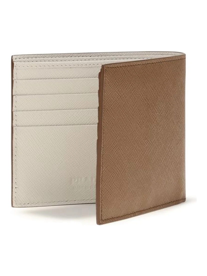 Beige Calf Leather Bos Taurus Wallet