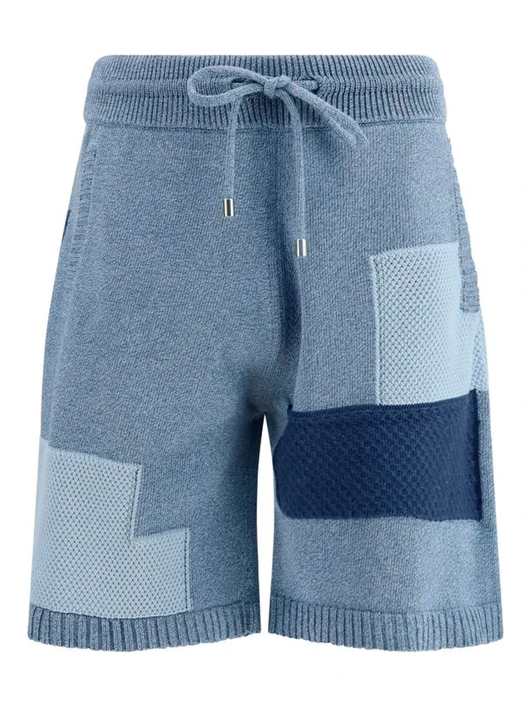 Blue Cotton Bermuda Shorts