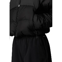 Black Polyester Full-Length Jacket