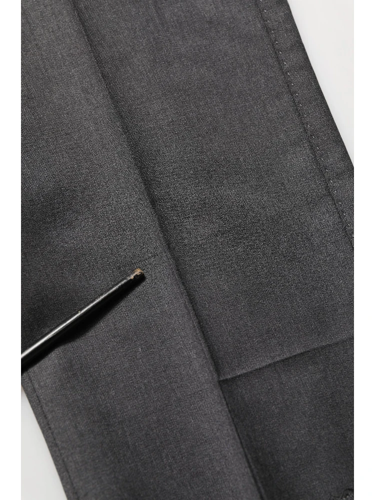 Gray Wool Slim Fit Formal 2 Piece Men Suit