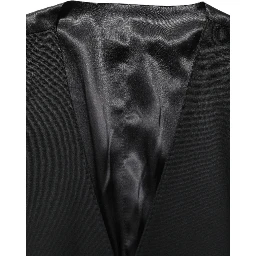 Black Wool Slim Fit Formal 3 Piece Men Suit