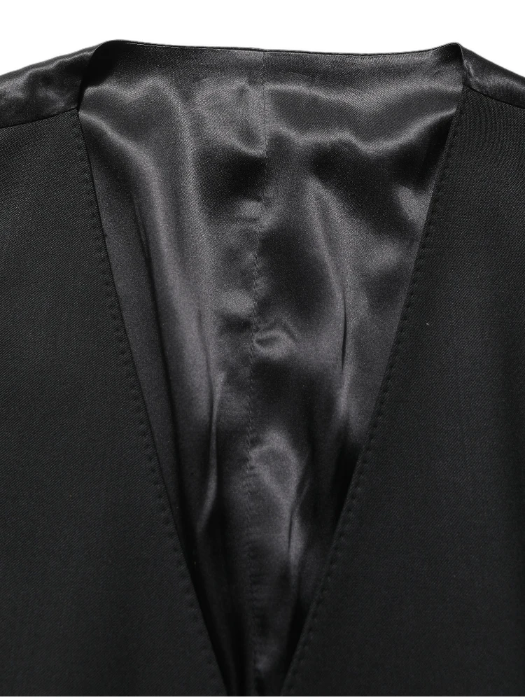 Black Wool Slim Fit Formal 3 Piece Men Suit