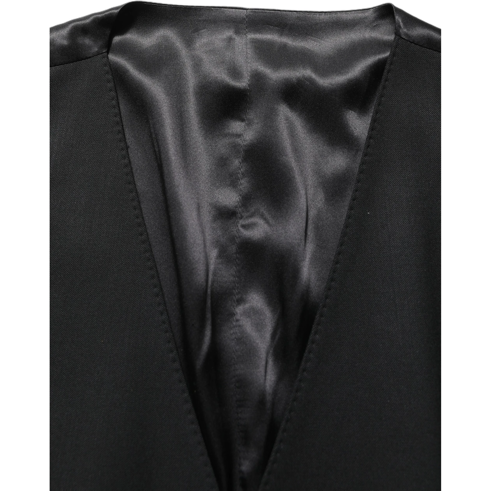 Black Wool Slim Fit Formal 3 Piece Men Suit