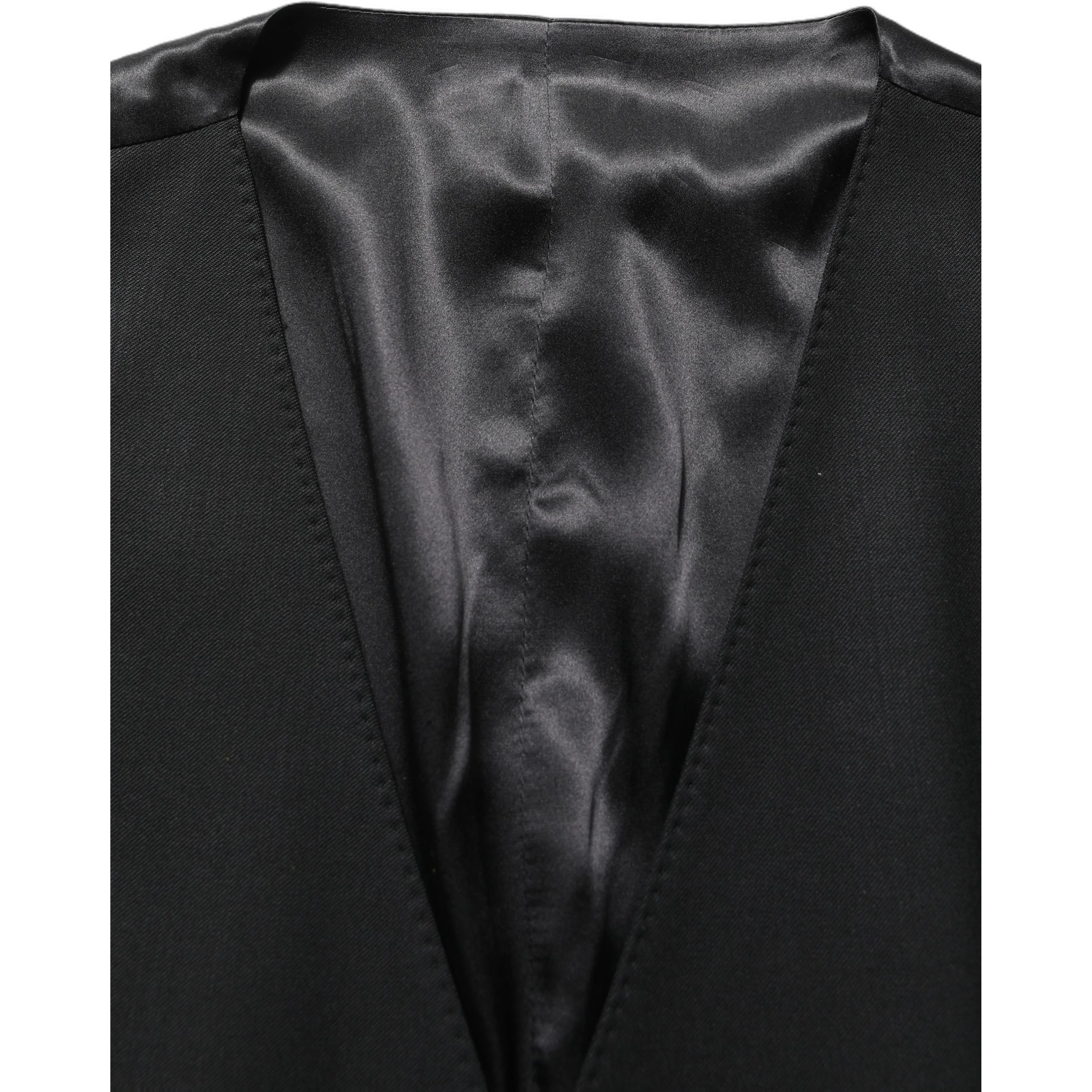 Black Wool Slim Fit Formal 3 Piece Men Suit