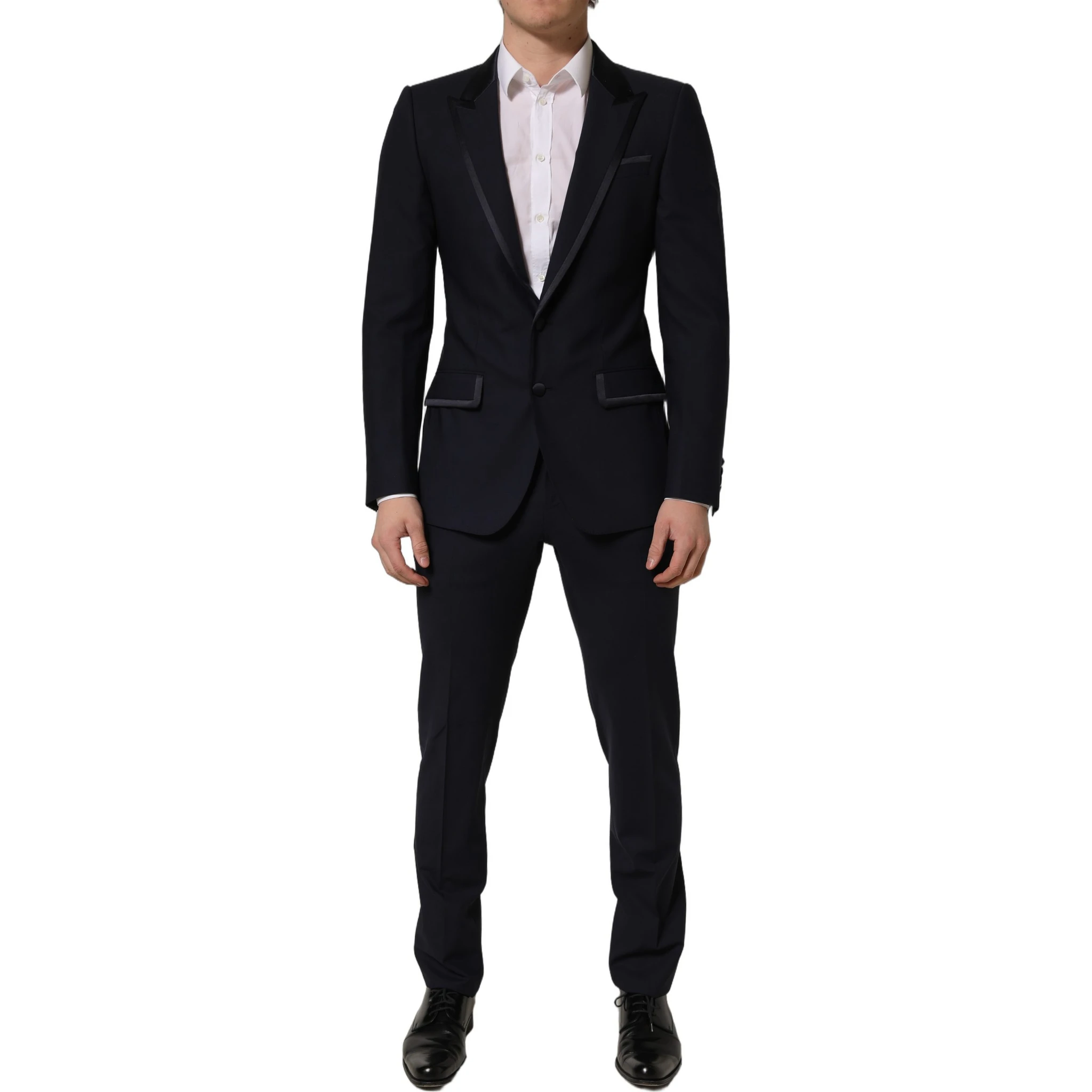 Black Wool Slim Fit Formal 2 Piece Men Suit