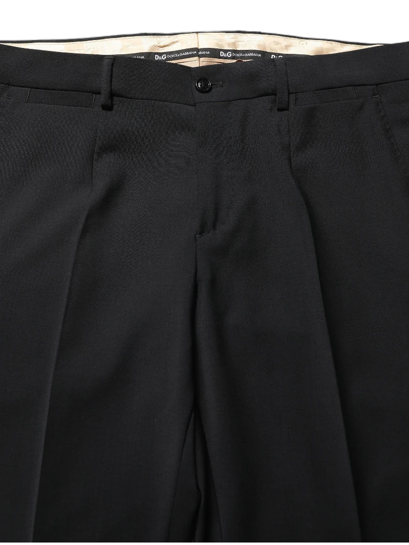 Black Wool Slim Fit Formal 2 Piece Men Suit