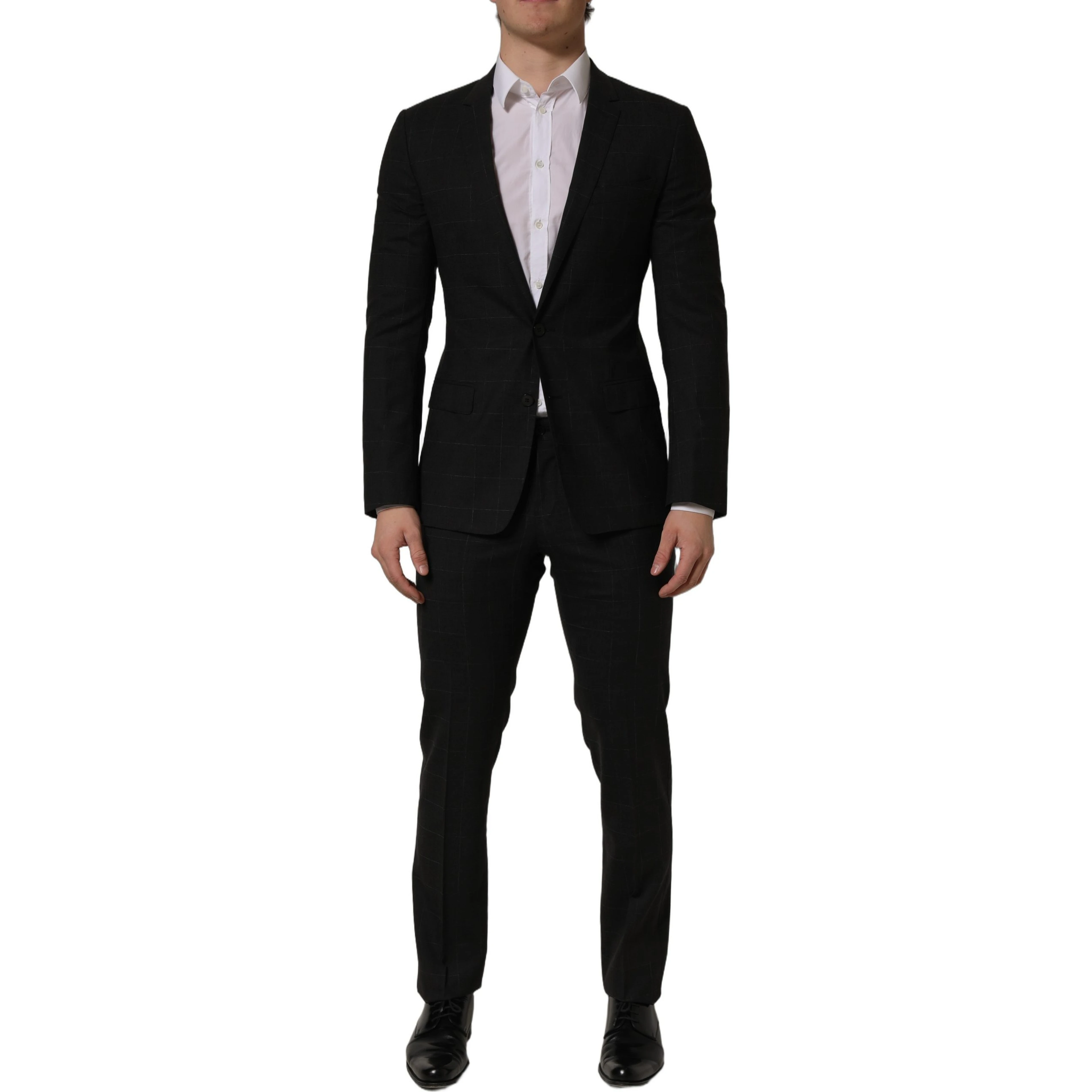 Black Wool Slim Fit Formal 2 Piece Men Suit