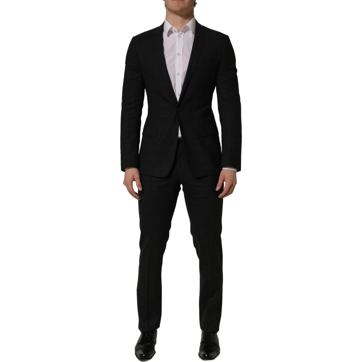 Black Wool Slim Fit Formal 2 Piece Men Suit
