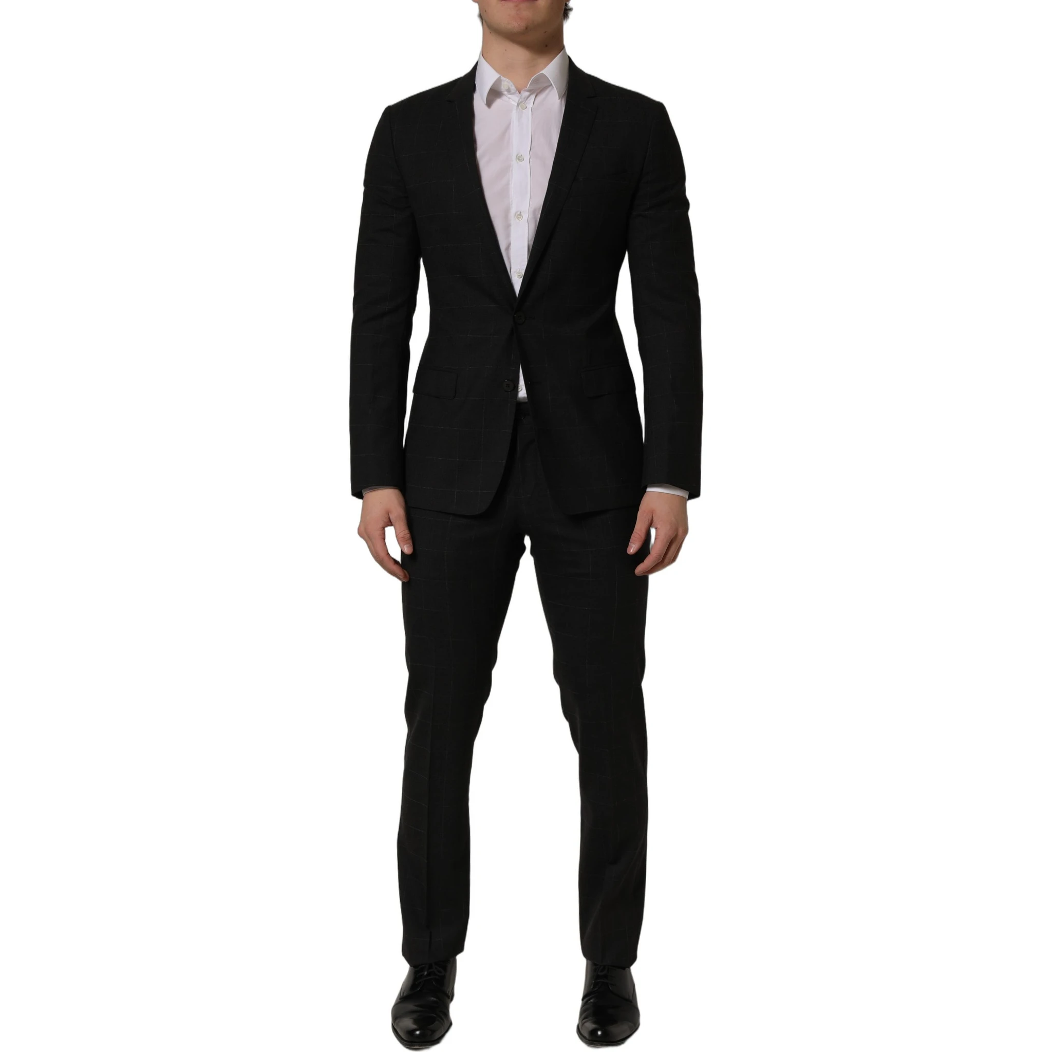 Black Wool Slim Fit Formal 2 Piece Men Suit