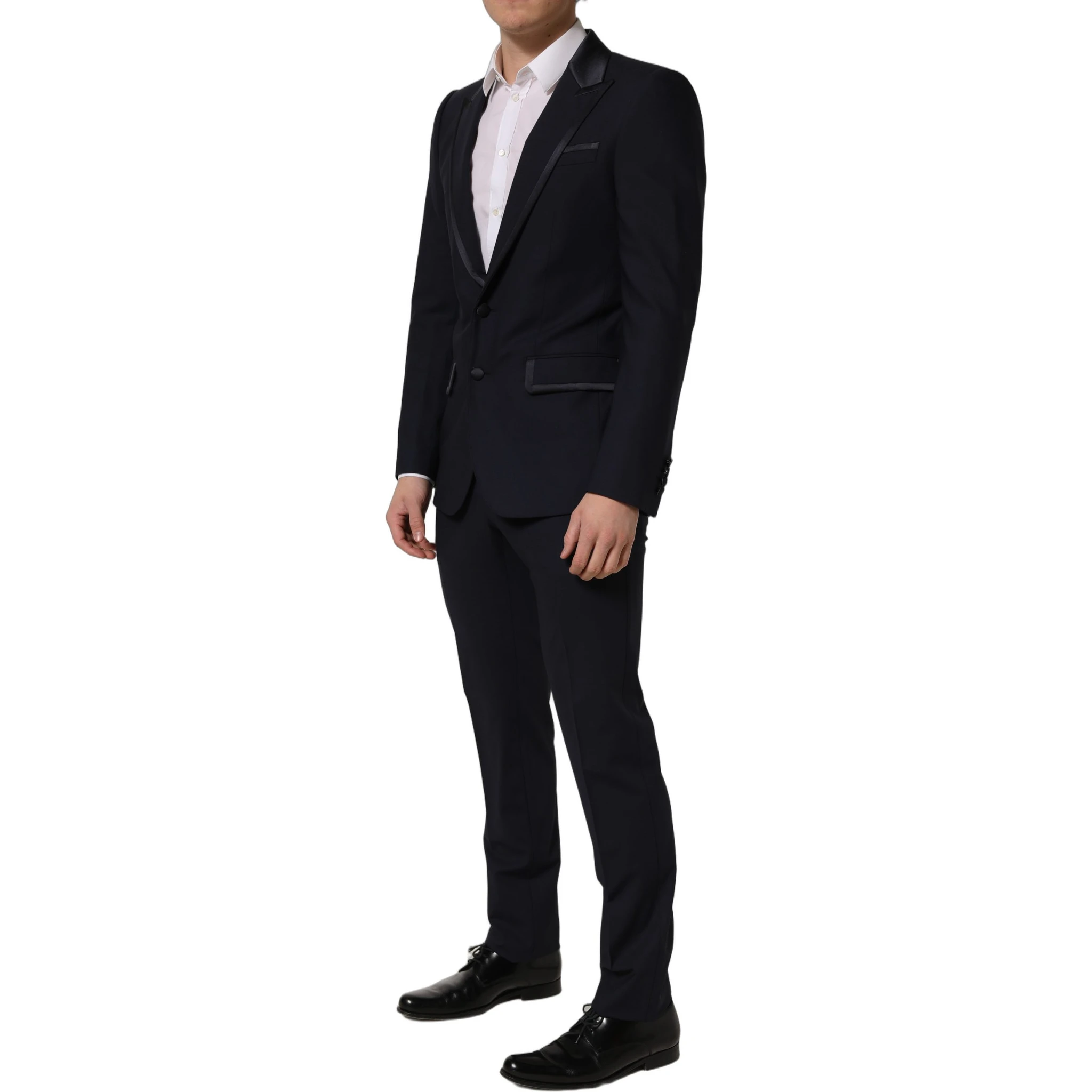 Black Wool Slim Fit Formal 2 Piece Men Suit