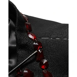 Black Wool Crystal Embellished 2 Piece Suit