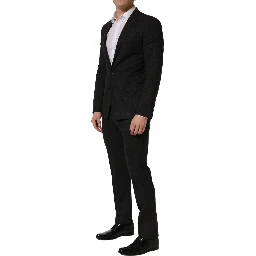 Black Wool Slim Fit Formal 2 Piece Men Suit