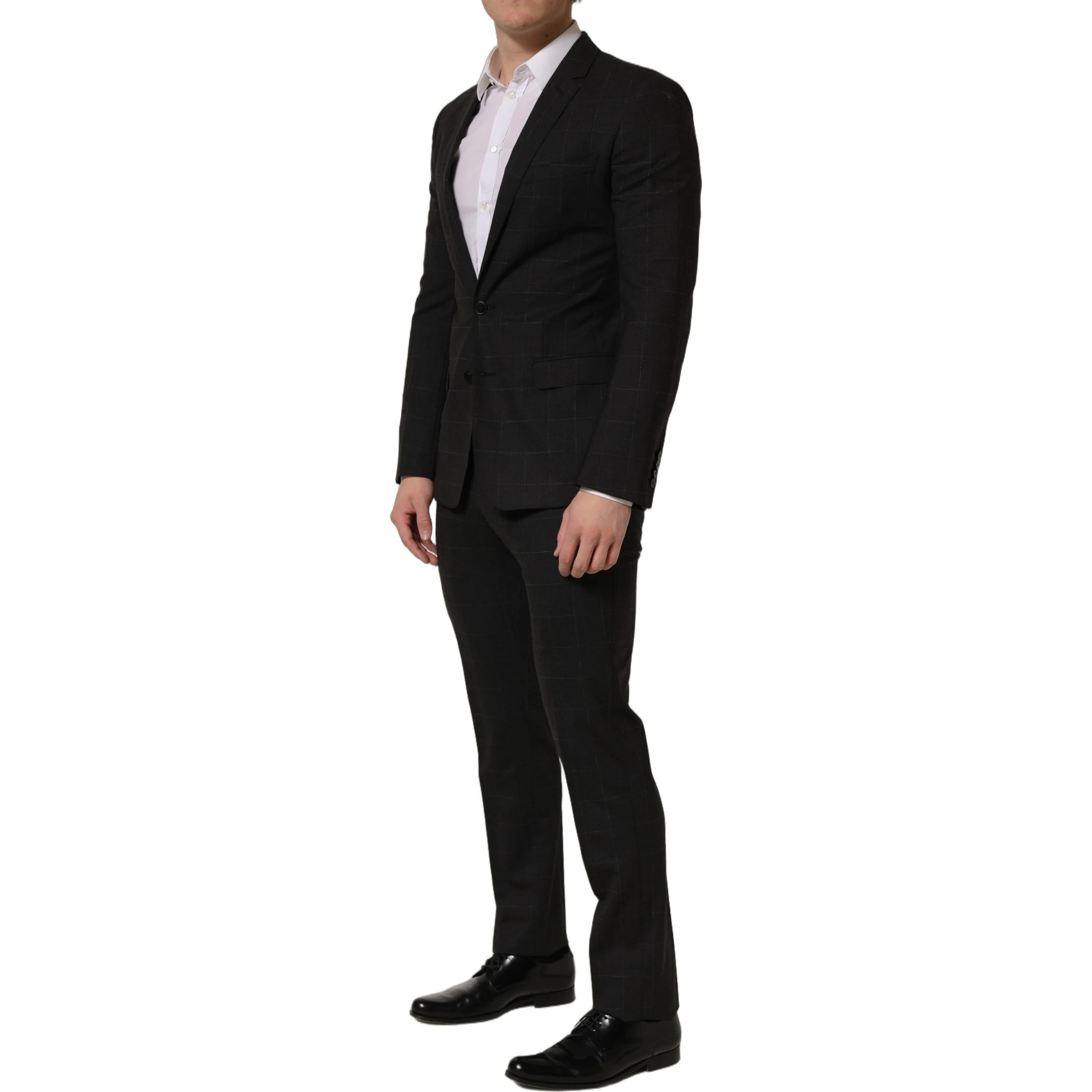 Black Wool Slim Fit Formal 2 Piece Men Suit