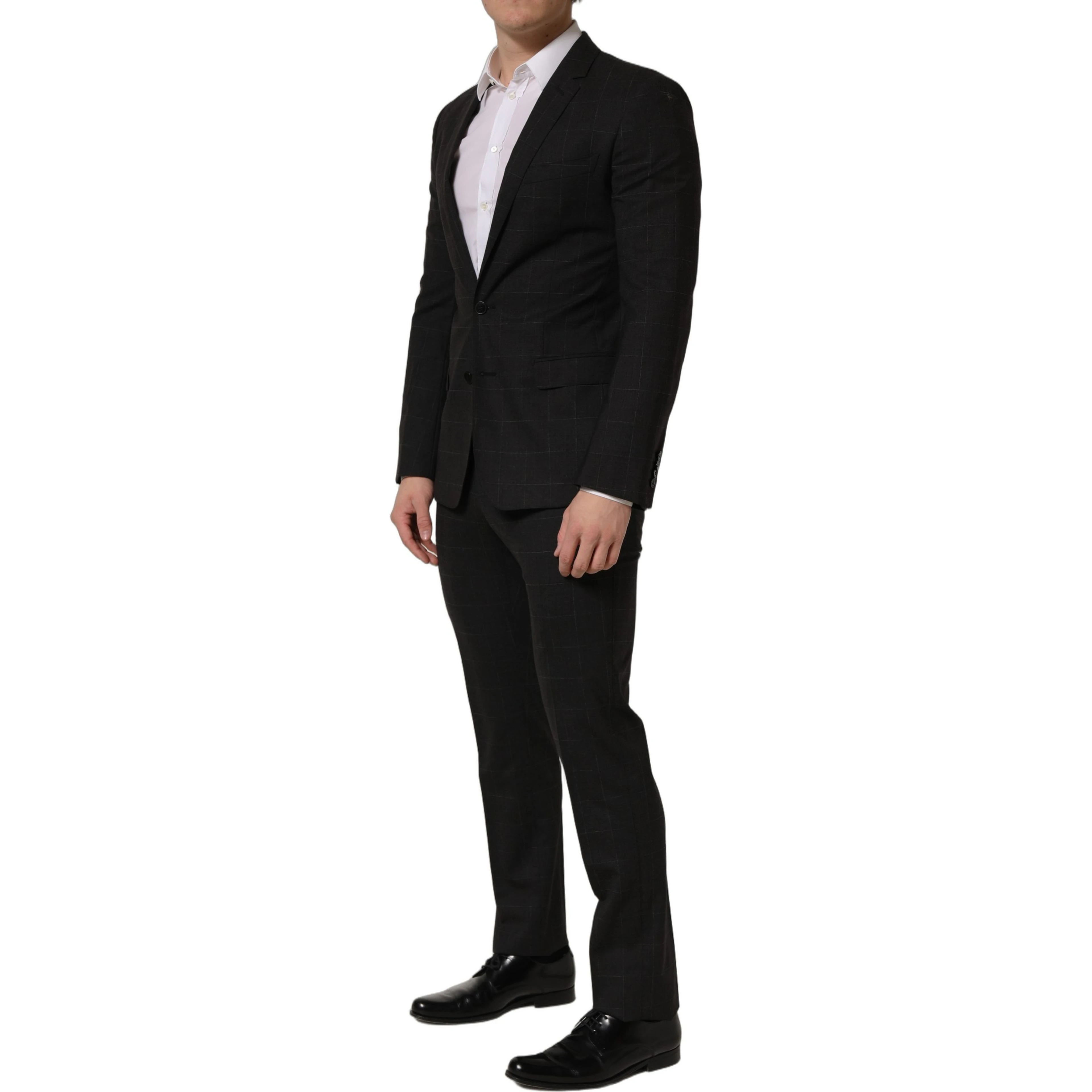 Black Wool Slim Fit Formal 2 Piece Men Suit