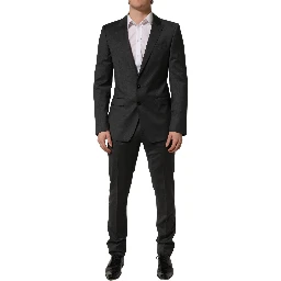 Gray Wool Slim Fit Formal 2 Piece Men Suit