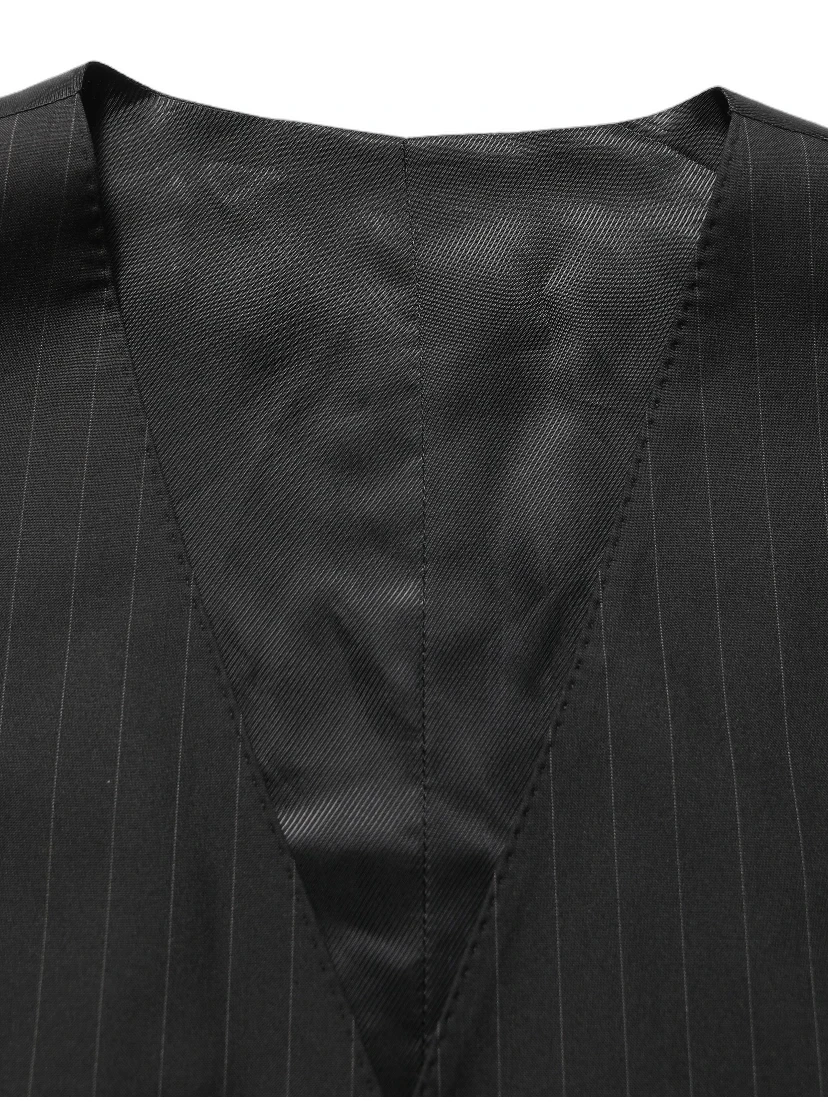Black Stripes Slim Fit Formal 3 Piece Suit
