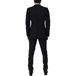 Black Wool Slim Fit Formal 2 Piece Men Suit