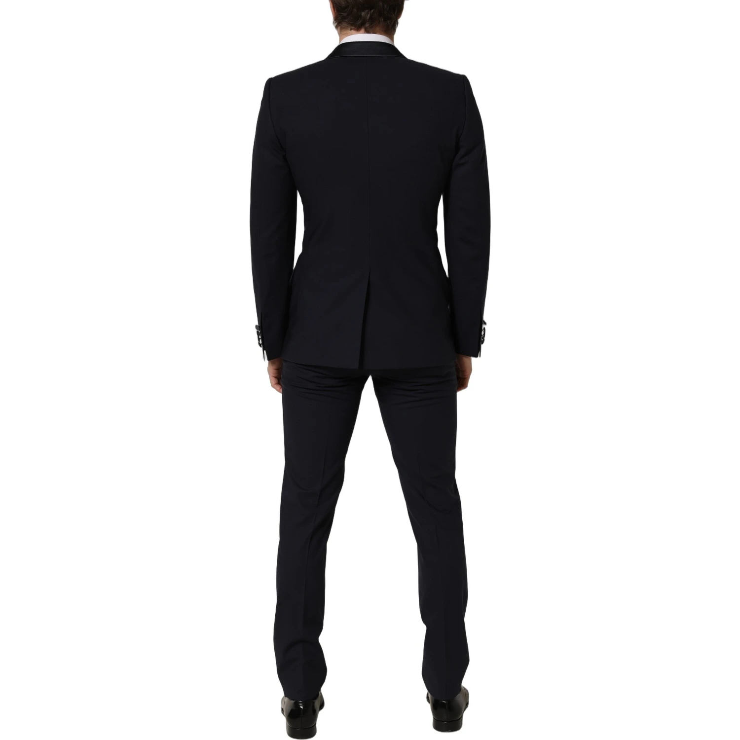 Black Wool Slim Fit Formal 2 Piece Men Suit