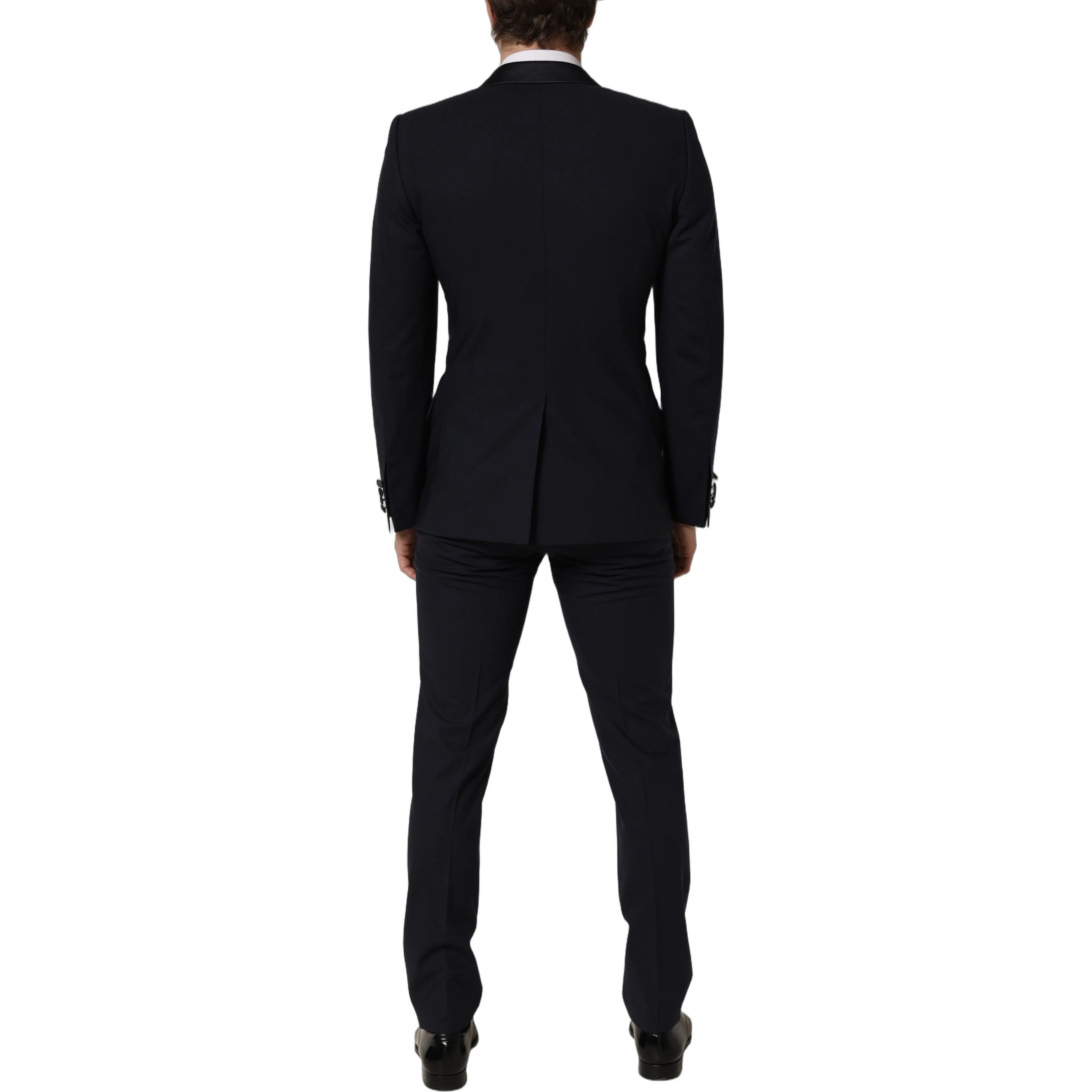 Black Wool Slim Fit Formal 2 Piece Men Suit