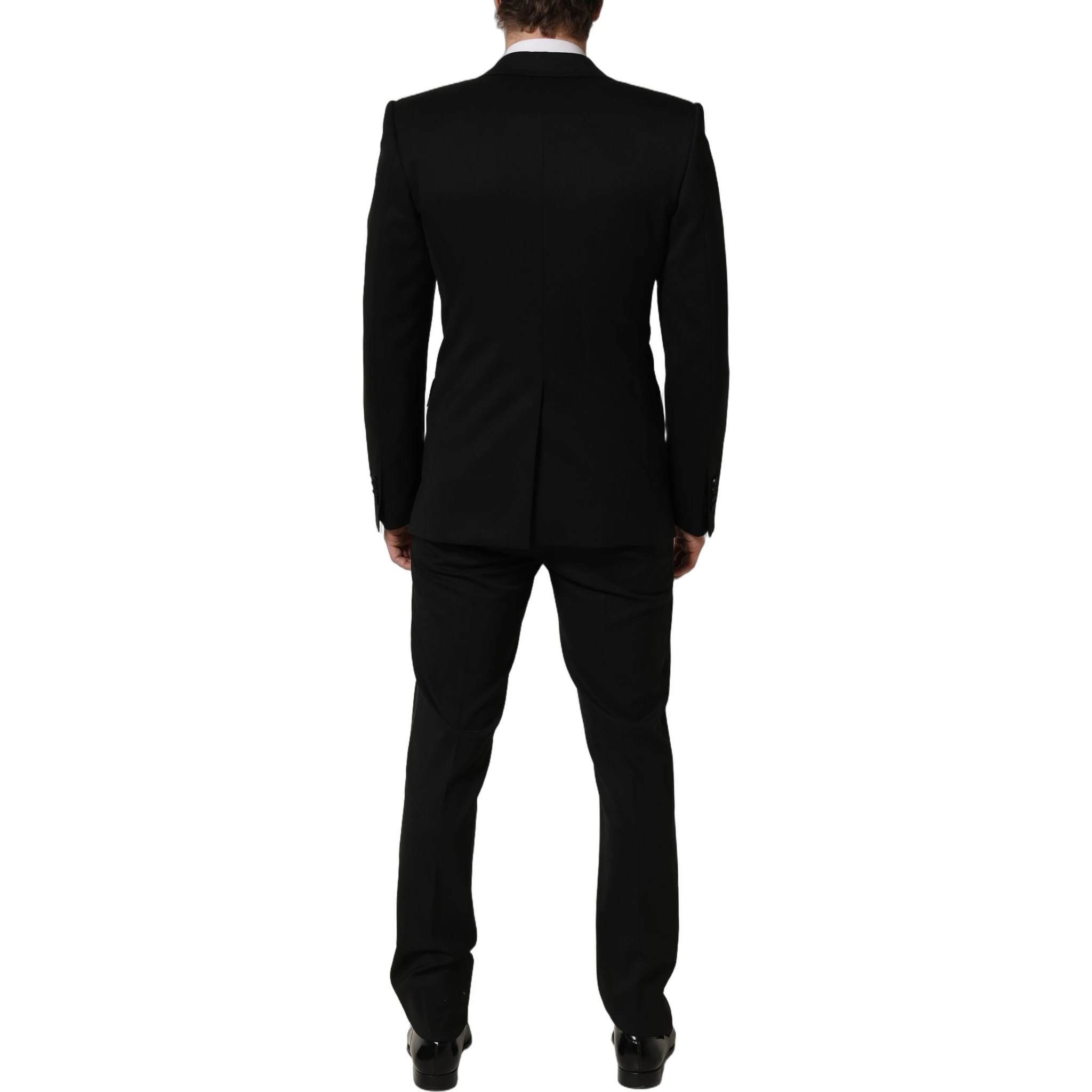 Black Wool Slim Fit Formal 3 Piece Men Suit
