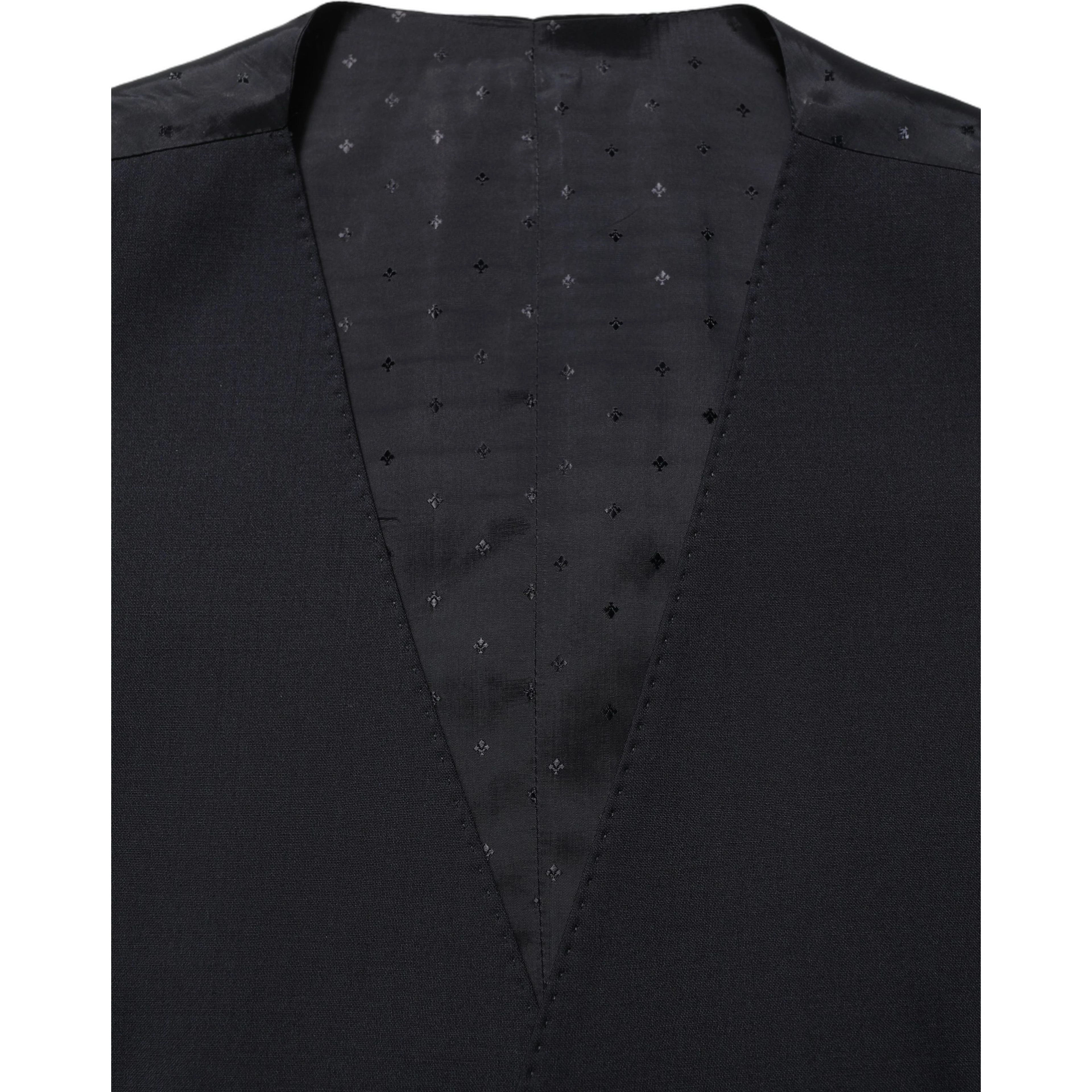 Black Wool Slim Fit Formal 3 Piece Men Suit