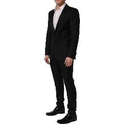 Black Wool Slim Fit Formal 2 Piece Men Suit