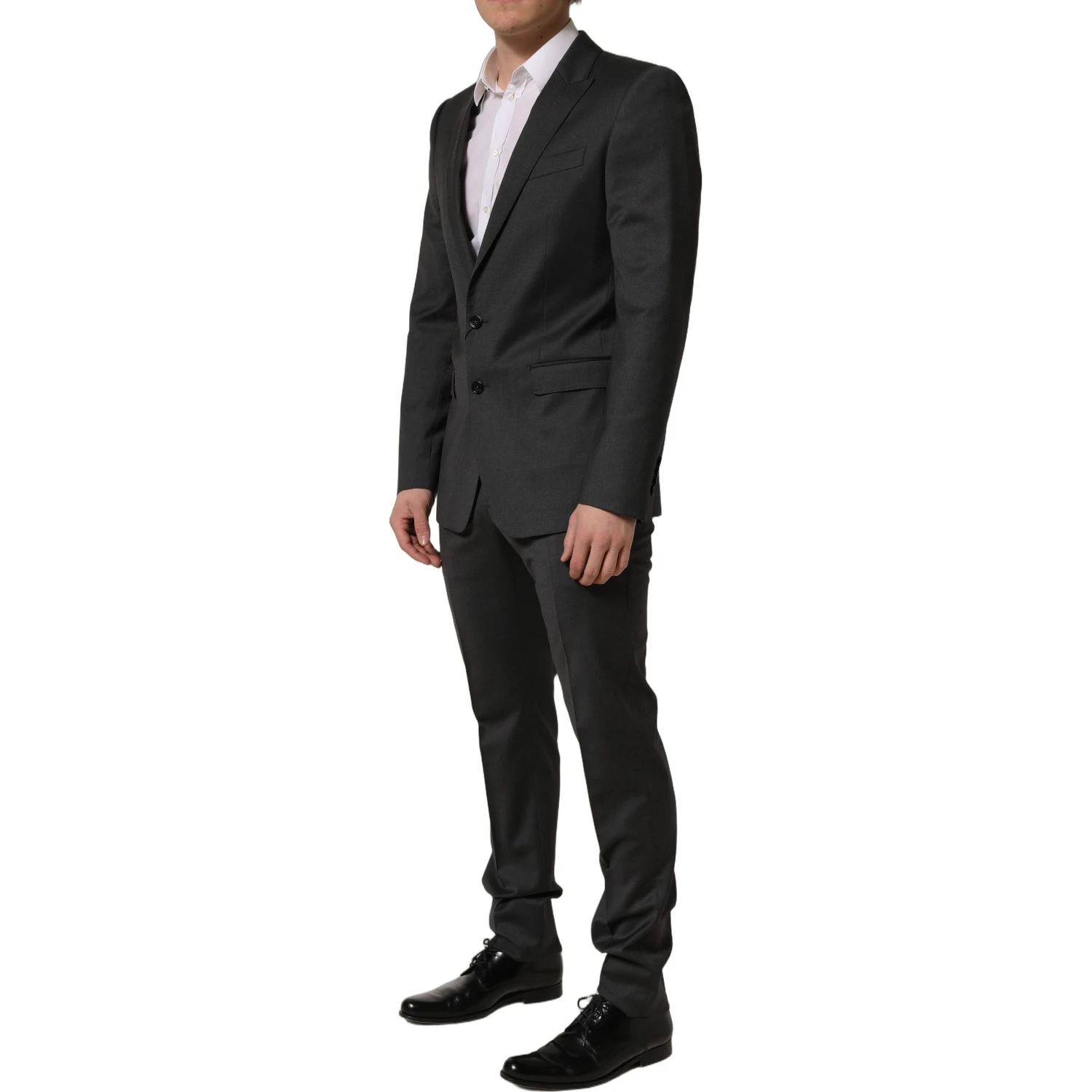 Gray Wool Slim Fit Formal 2 Piece Men Suit