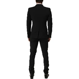 Black Wool Slim Fit Formal 2 Piece Men Suit