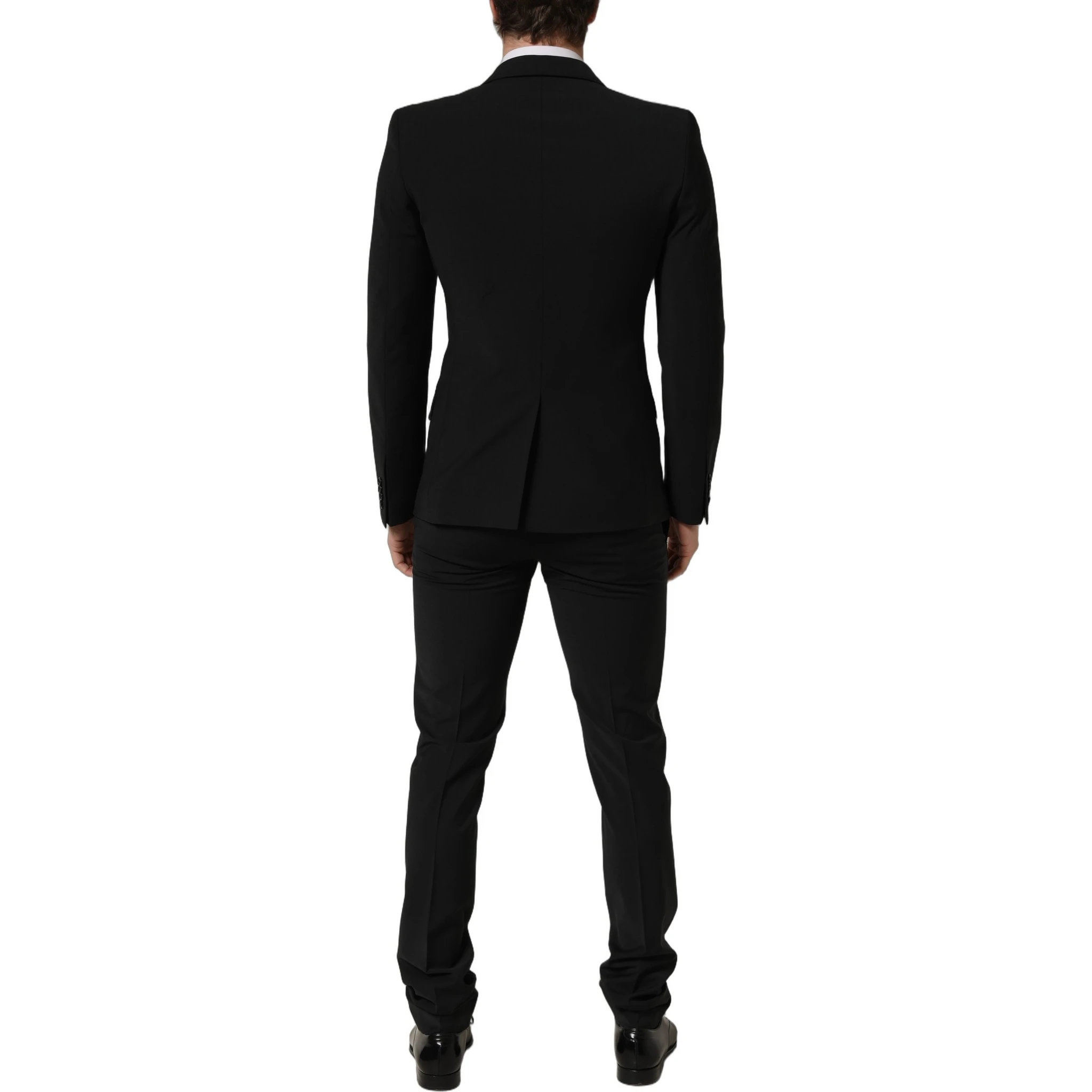 Black Wool Slim Fit Formal 2 Piece Men Suit