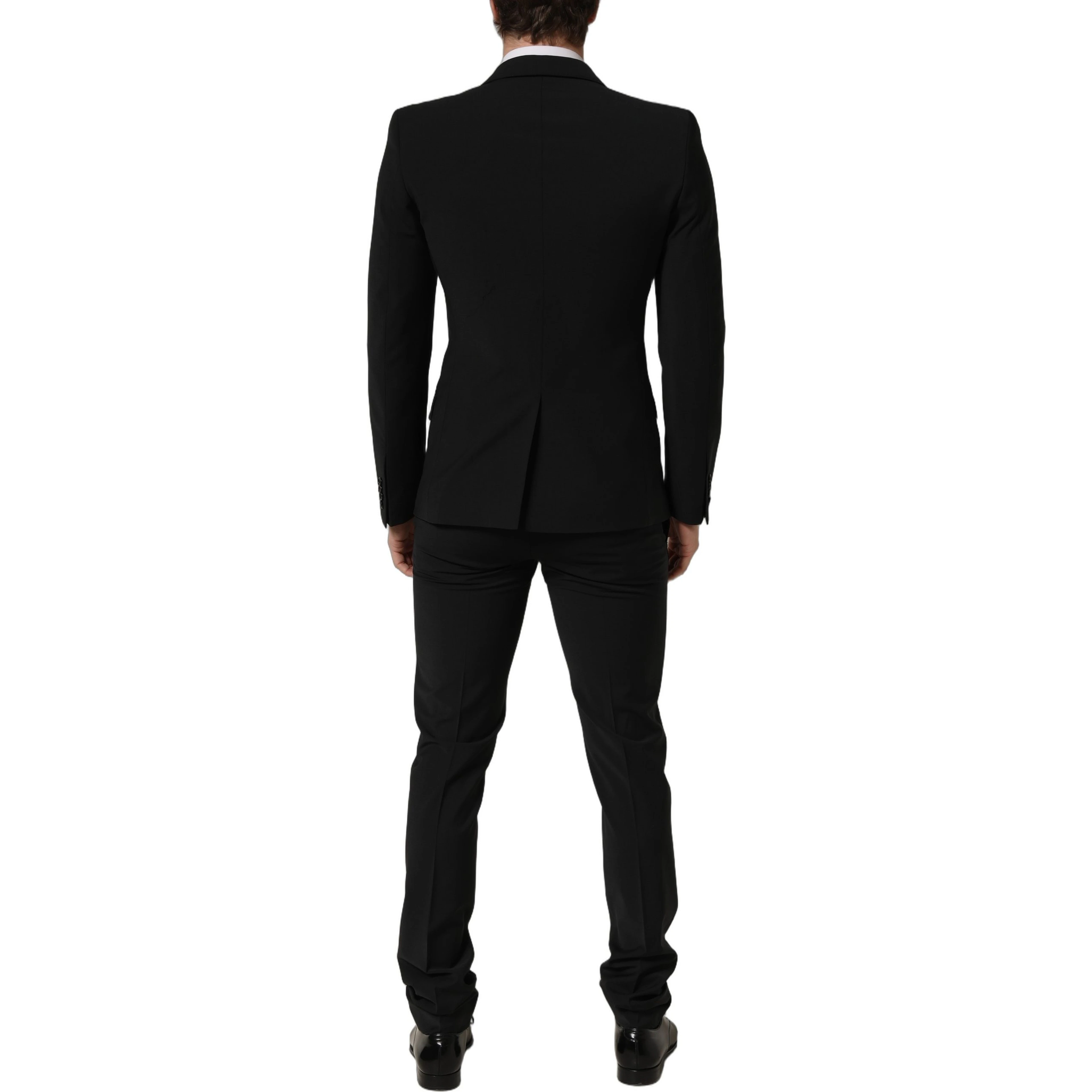 Black Wool Slim Fit Formal 2 Piece Men Suit