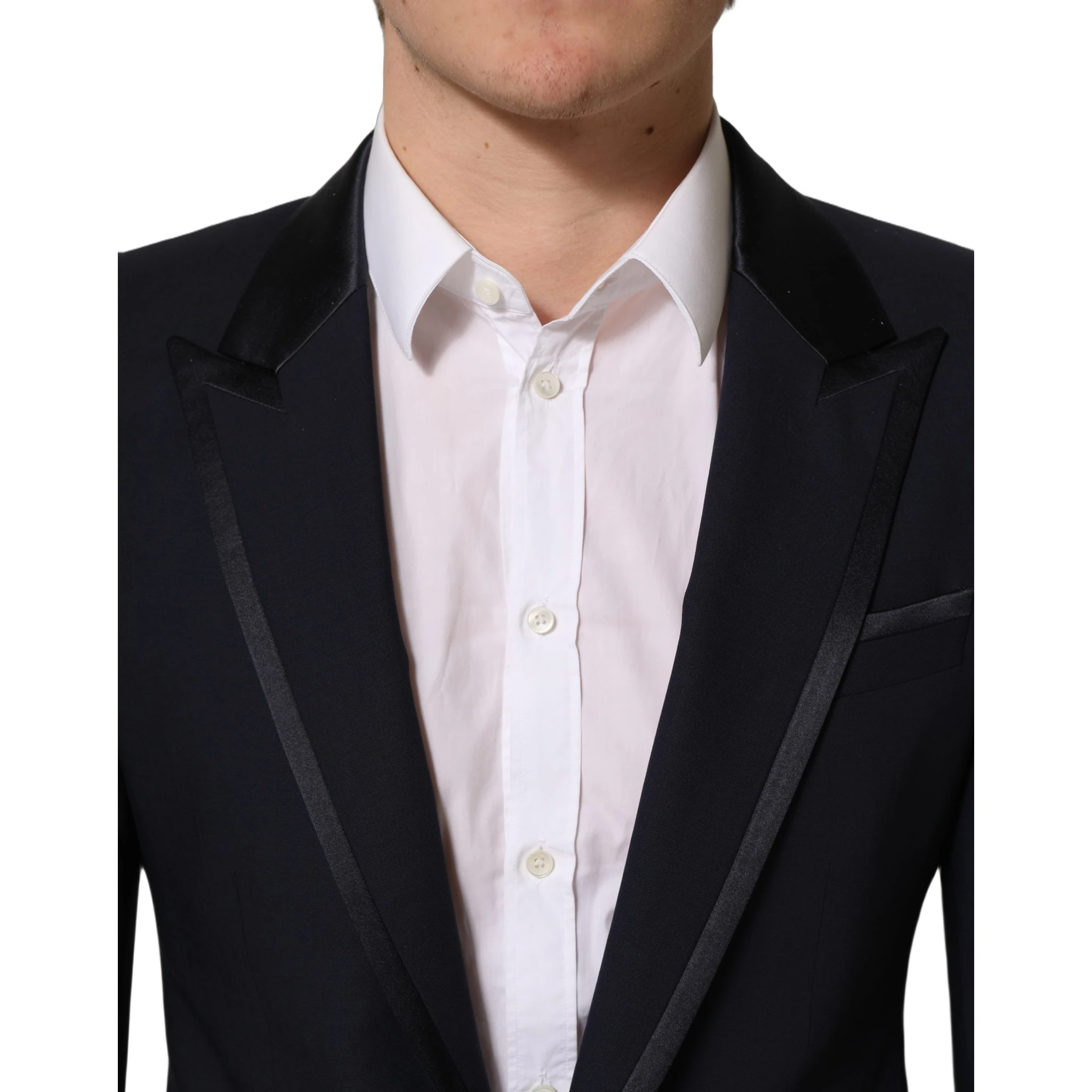 Black Wool Slim Fit Formal 2 Piece Men Suit