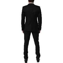 Black Wool Slim Fit Formal 2 Piece Men Suit
